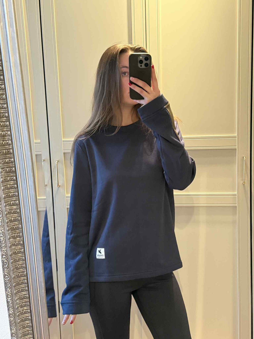 Langærmet Sweatshirt Unisex - Mørkeblå | Komfortabel & Stilfuld