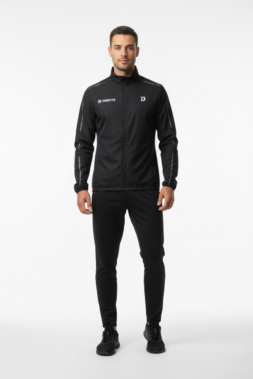 Mandlig model med Despite løbejakke